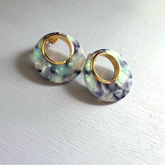 SALE 🥳 kate spade Acrylic Blue Artsy Stud Earrings - Picture 3 of 6